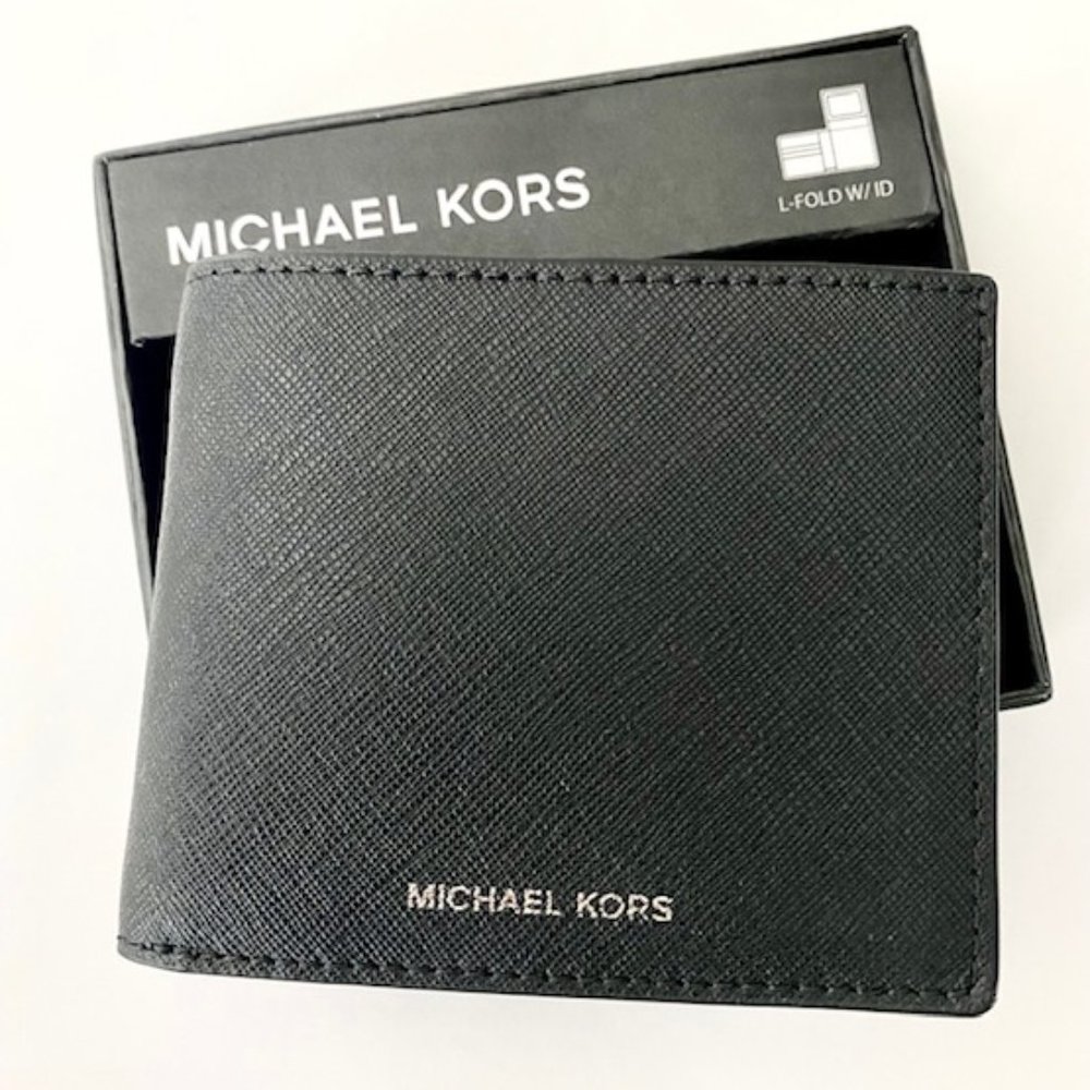 Michael Kors 'Andy' Men's L-Fold Wallet - Black - NEW in Box!